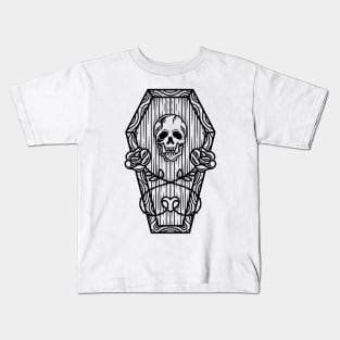 Dead Roses Skull Tattoo Design Kids T-Shirt